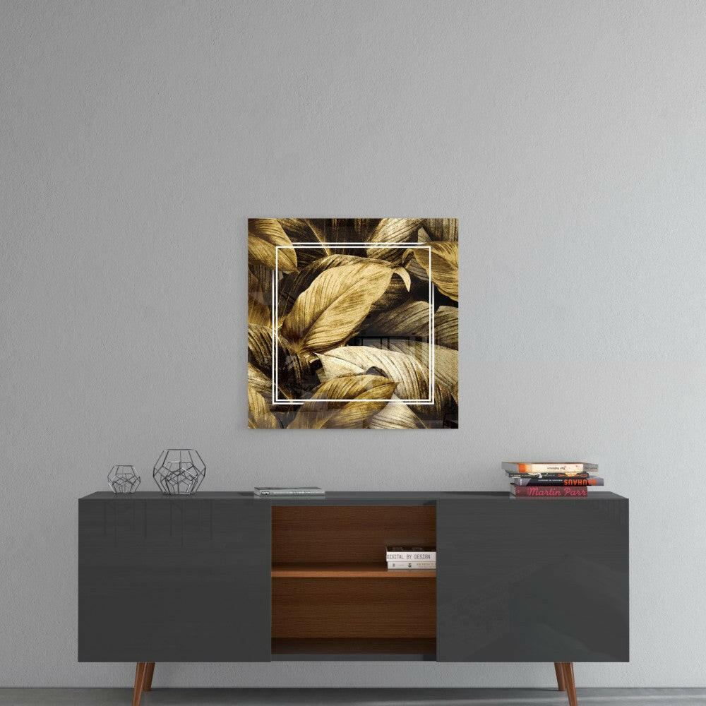 Gold Leaf Glass Wall Art - Image 4