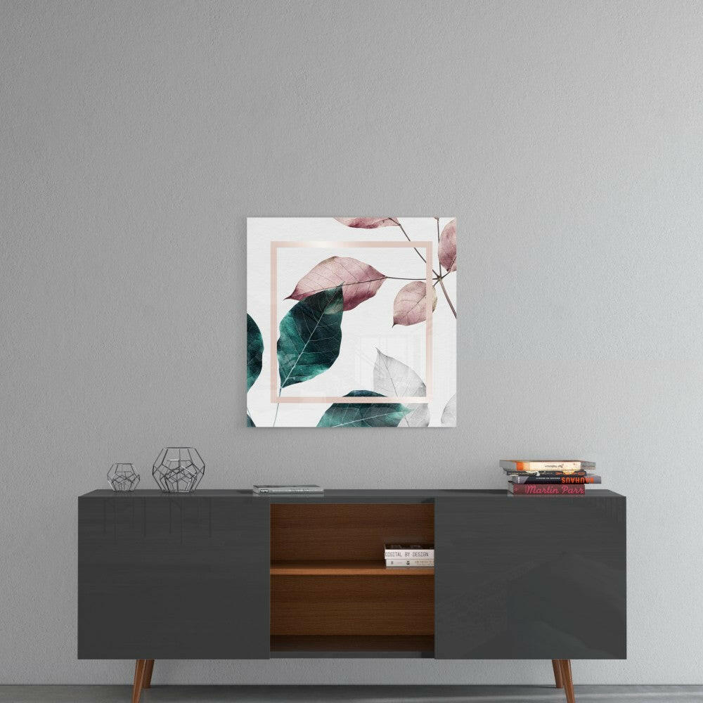 Scandinavian Style Leaves Glass Wall Art - Image 4