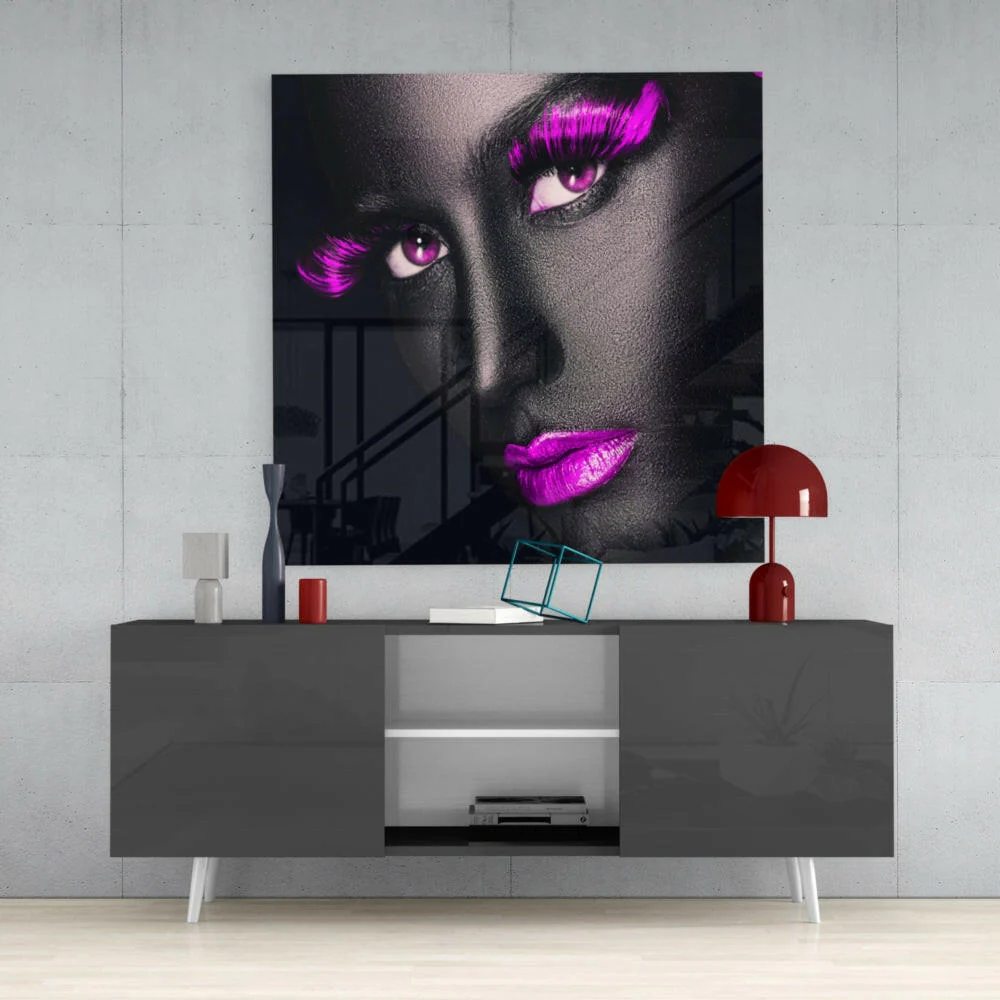 Pink Lashes Glass Wall Art - Image 4
