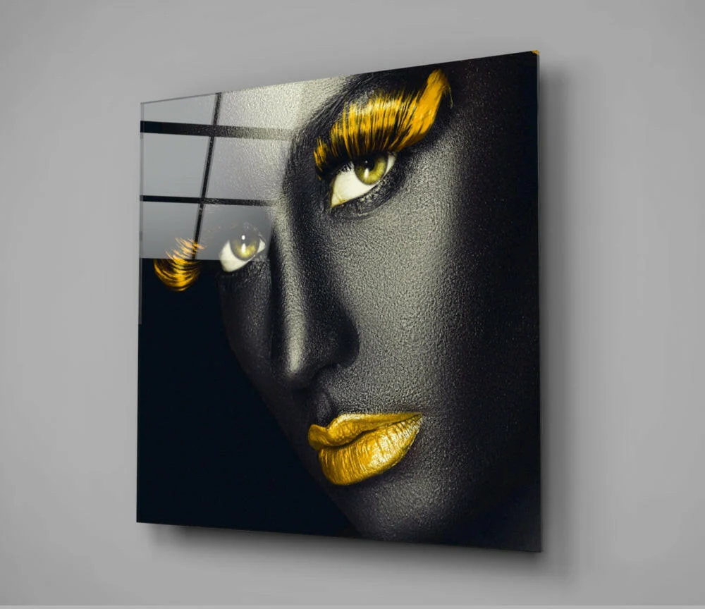 Yellow Lashes Glass Wall Art - Image 2