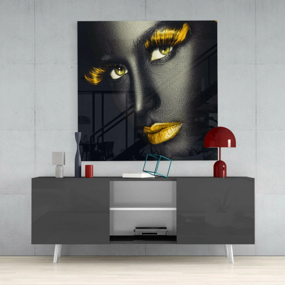 Yellow Lashes Glass Wall Art - Image 4