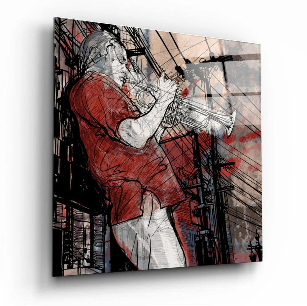 Trumpet Glass Wall Art