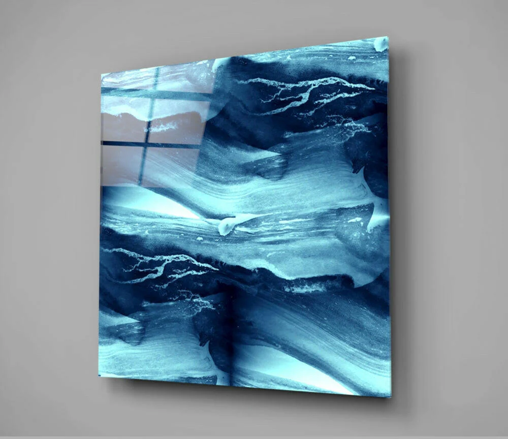 Abstract Waves Glass Wall Art - Image 2
