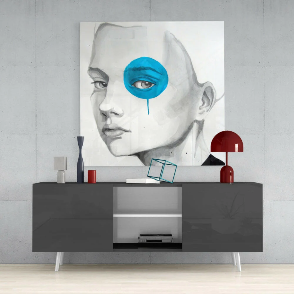 Blue Look Glass Wall Art - Image 4