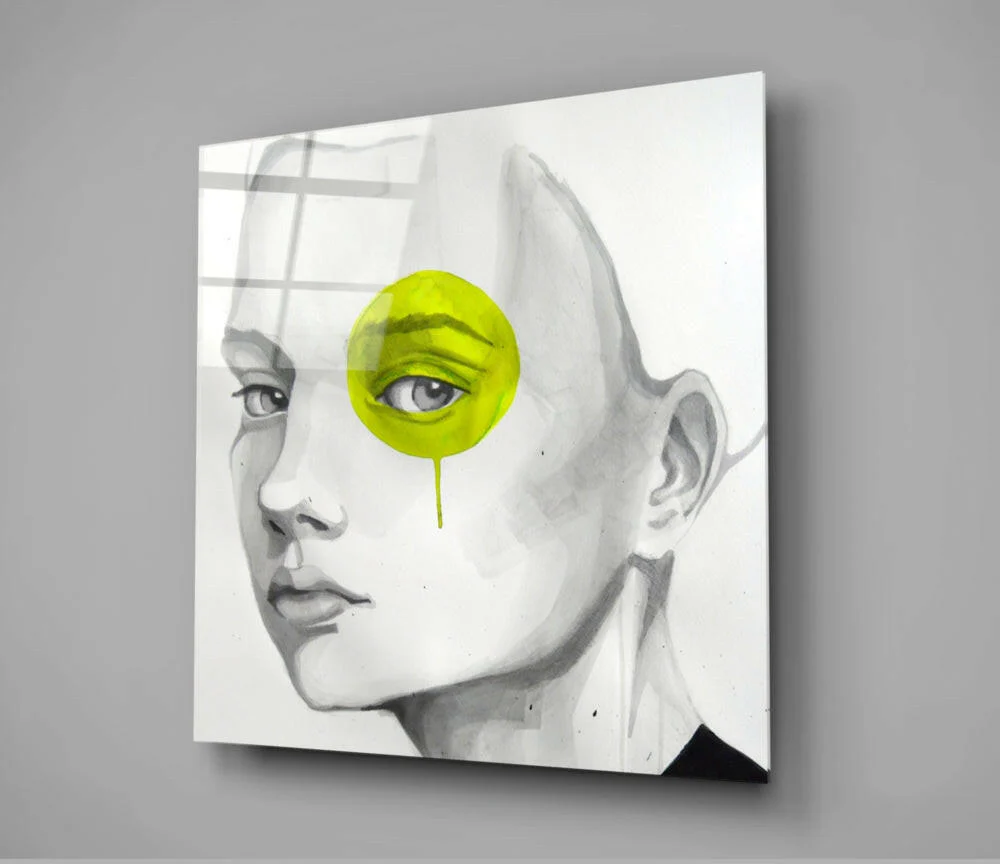 Yellow Look Glass Wall Art - Image 2