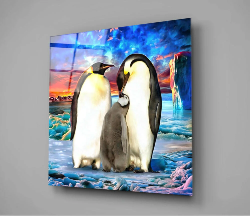 Penguin Family Glass Wall Art - Image 3