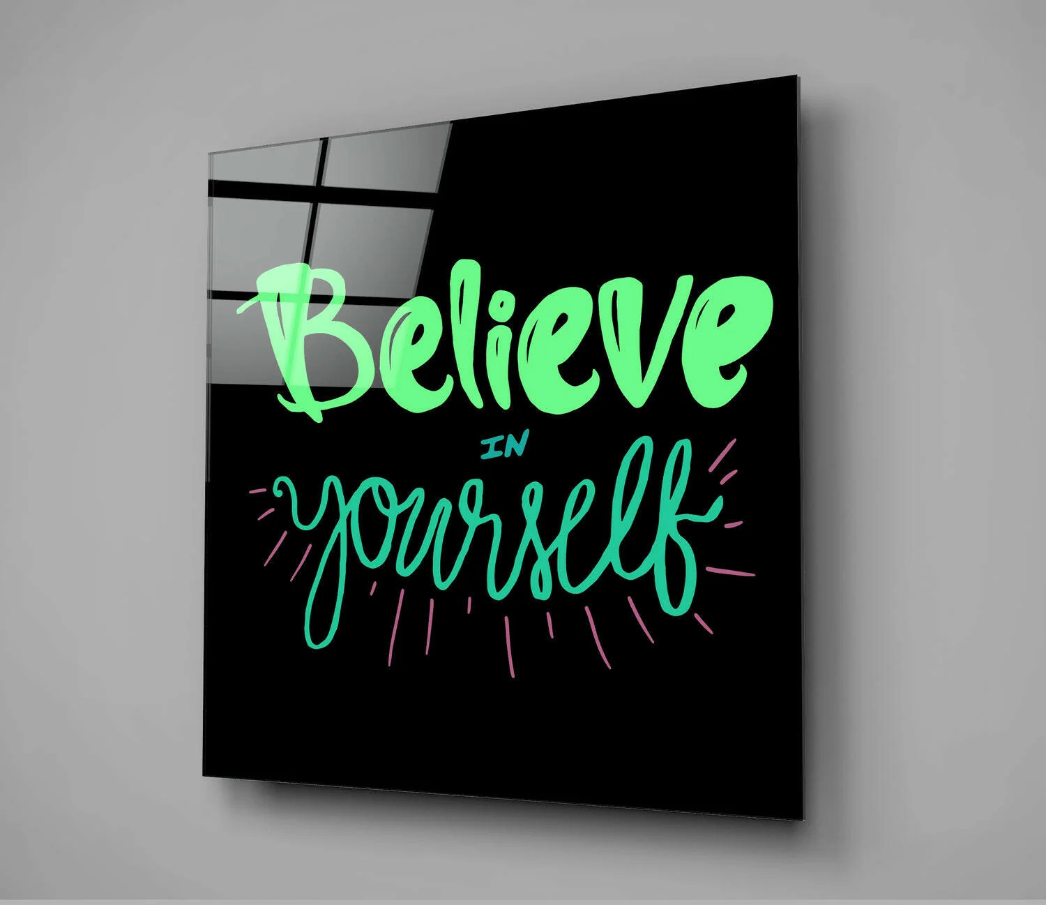 “Believe in Yourself” Glass Wall Art - Image 3