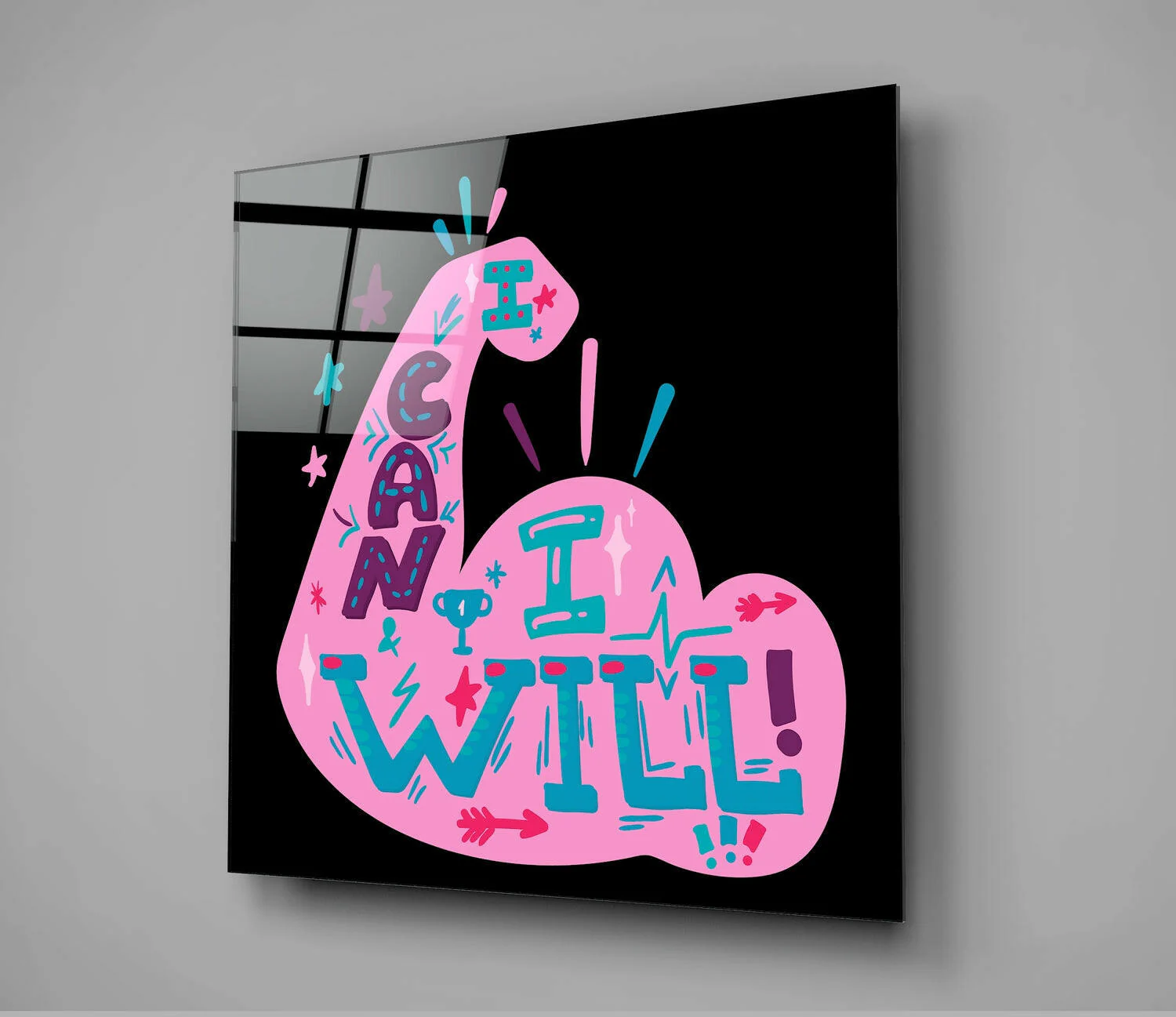 “I Can I Will” Glass Wall Art - Image 3