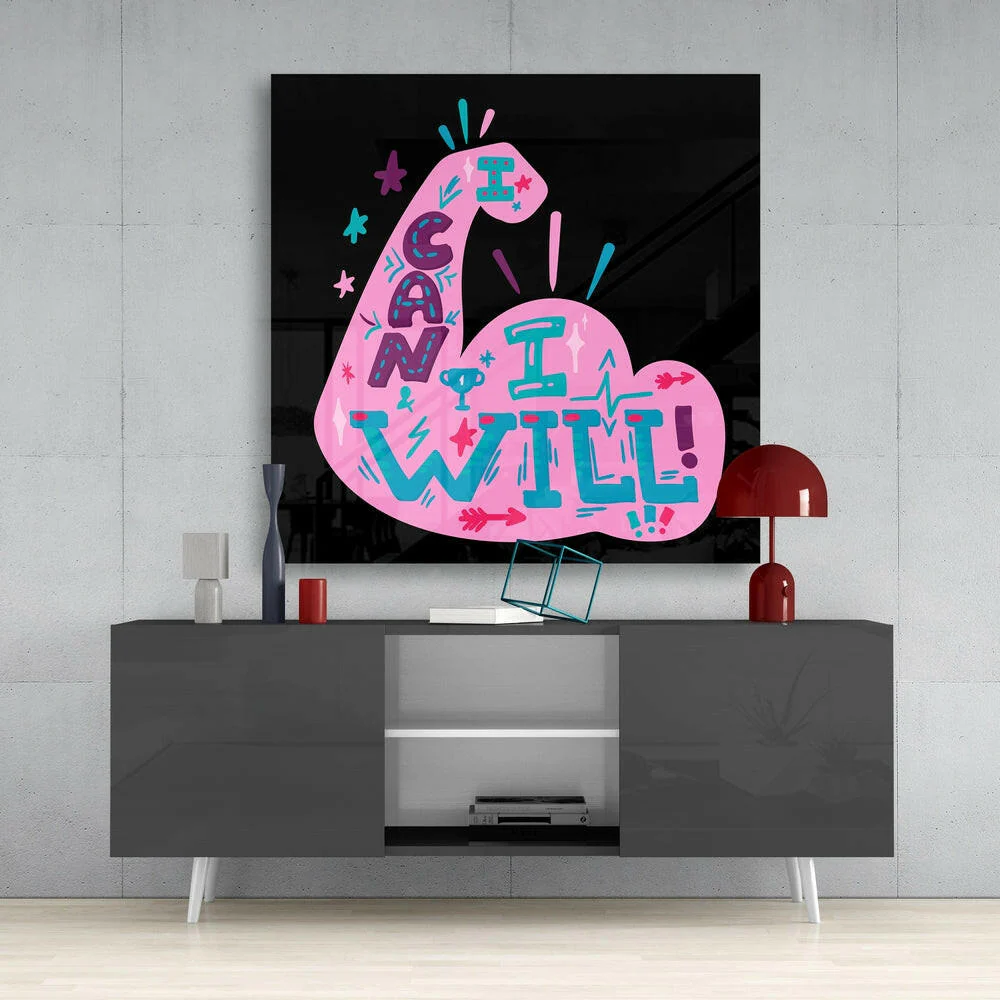 “I Can I Will” Glass Wall Art - Image 4