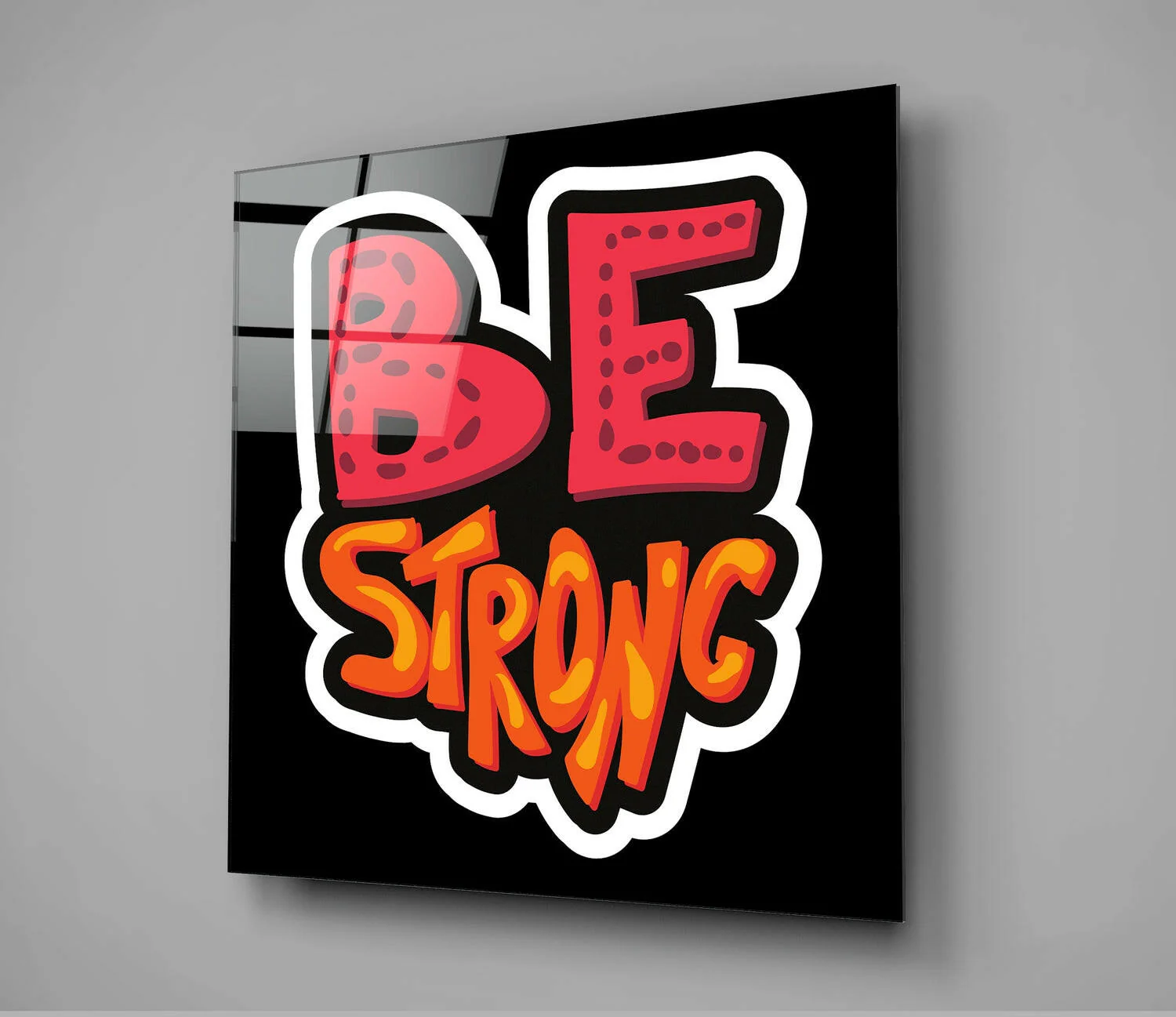 “Be Strong” Glass Wall Art - Image 3