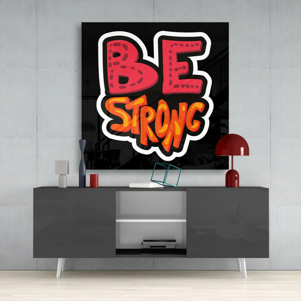 “Be Strong” Glass Wall Art - Image 4