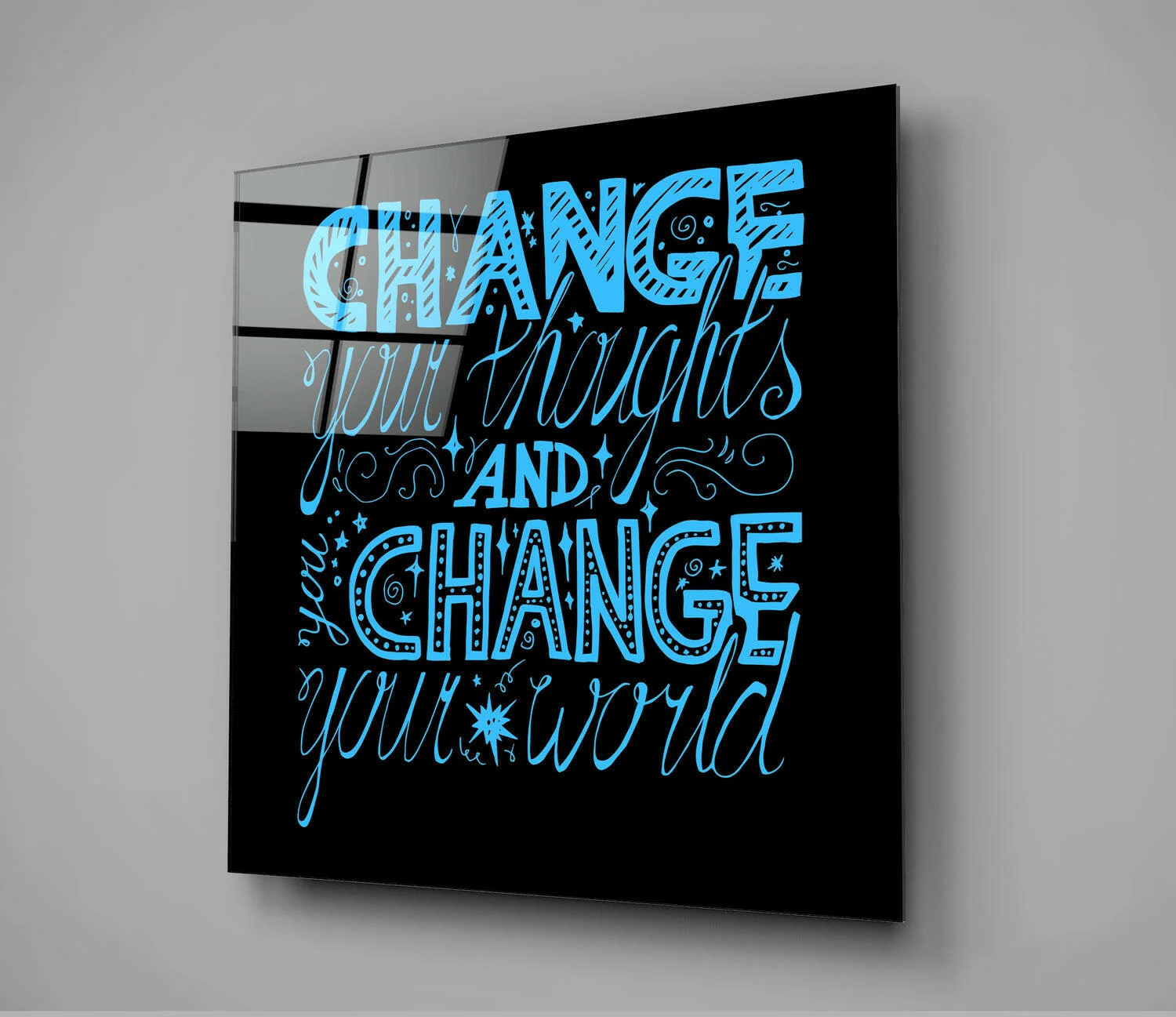 “Change Your World” Glass Wall Art - Image 3