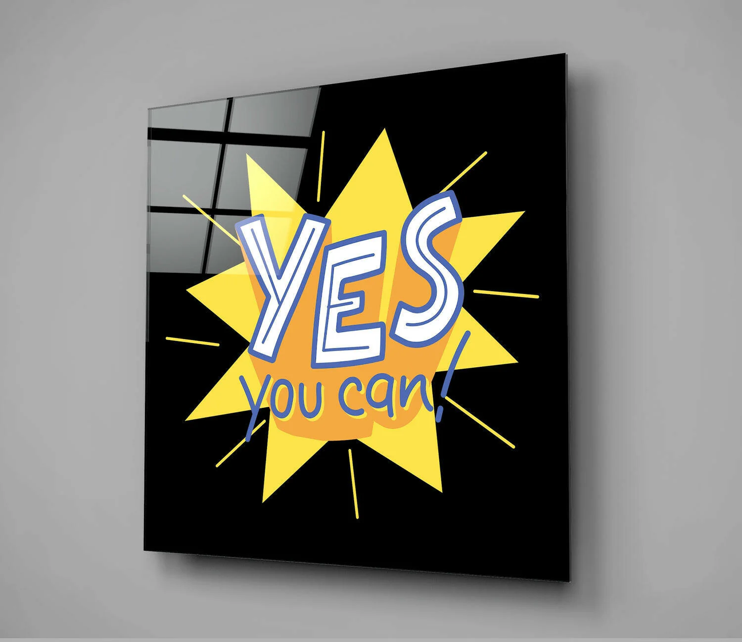 “Yes, You Can” Glass Wall Art - Image 3