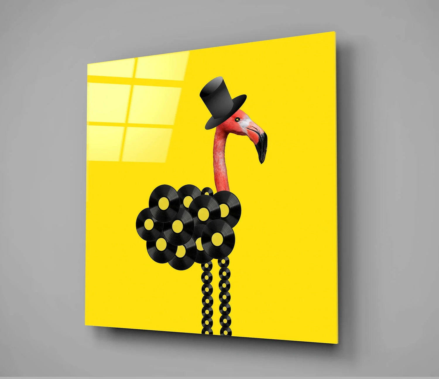 Flamingo Posture Glass Wall Art - Image 3