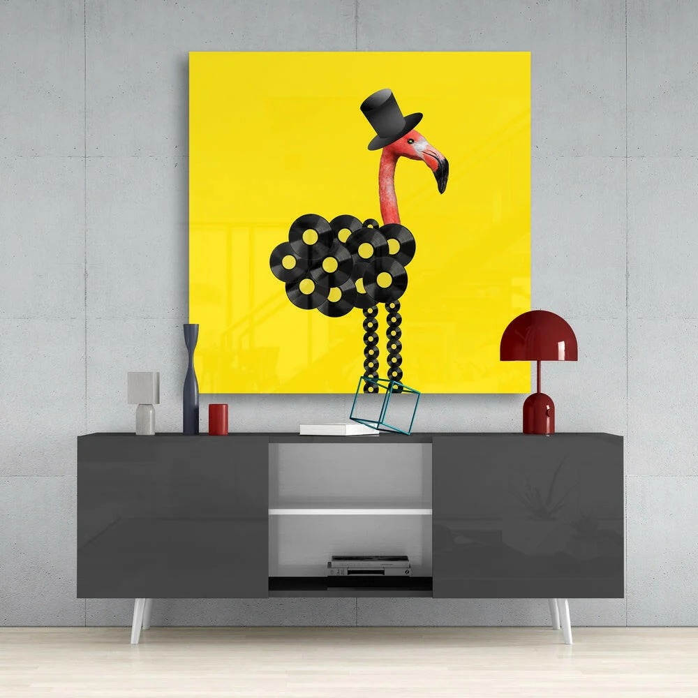 Flamingo Posture Glass Wall Art - Image 4