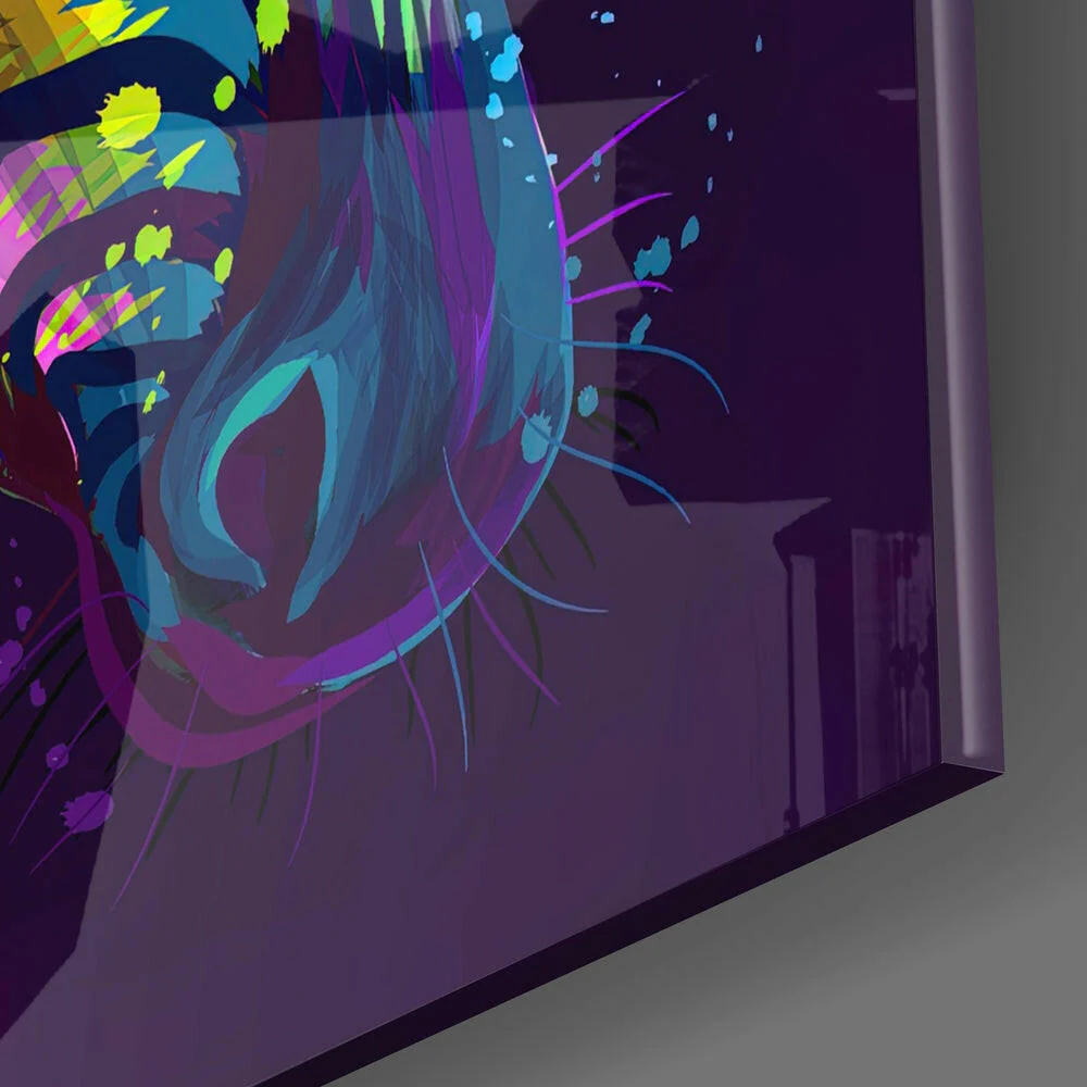 Colorful Zebra Glass Wall Art - Image 2