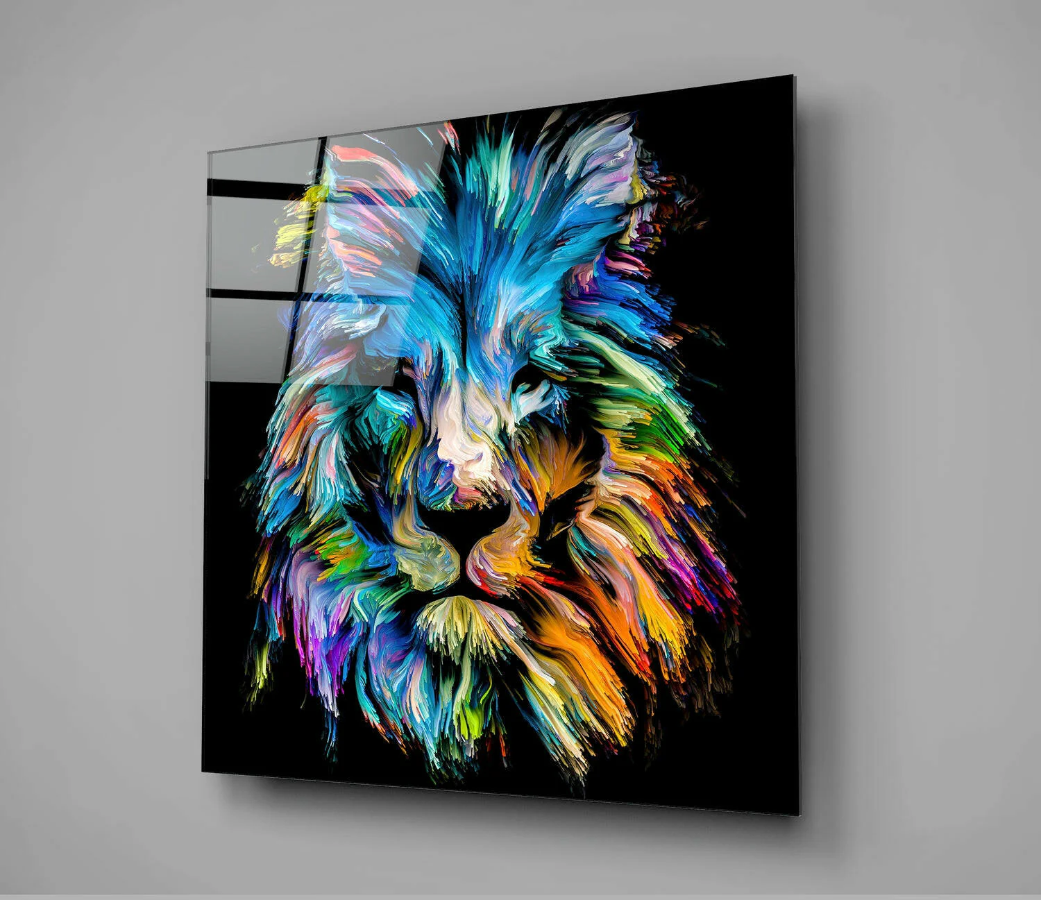 Blue Lion Glass Wall Art - Image 3
