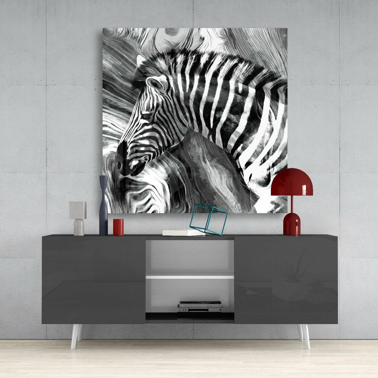 Zebra Glass Wall Art - Image 4