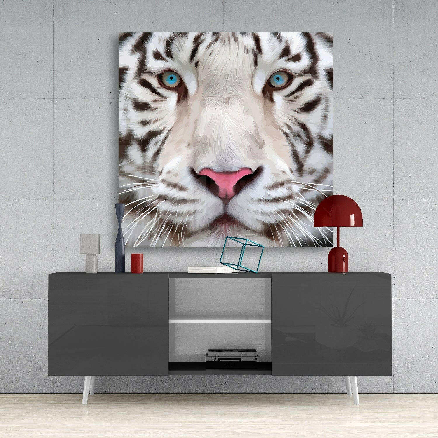 White Tiger Glass Wall Art - Image 4