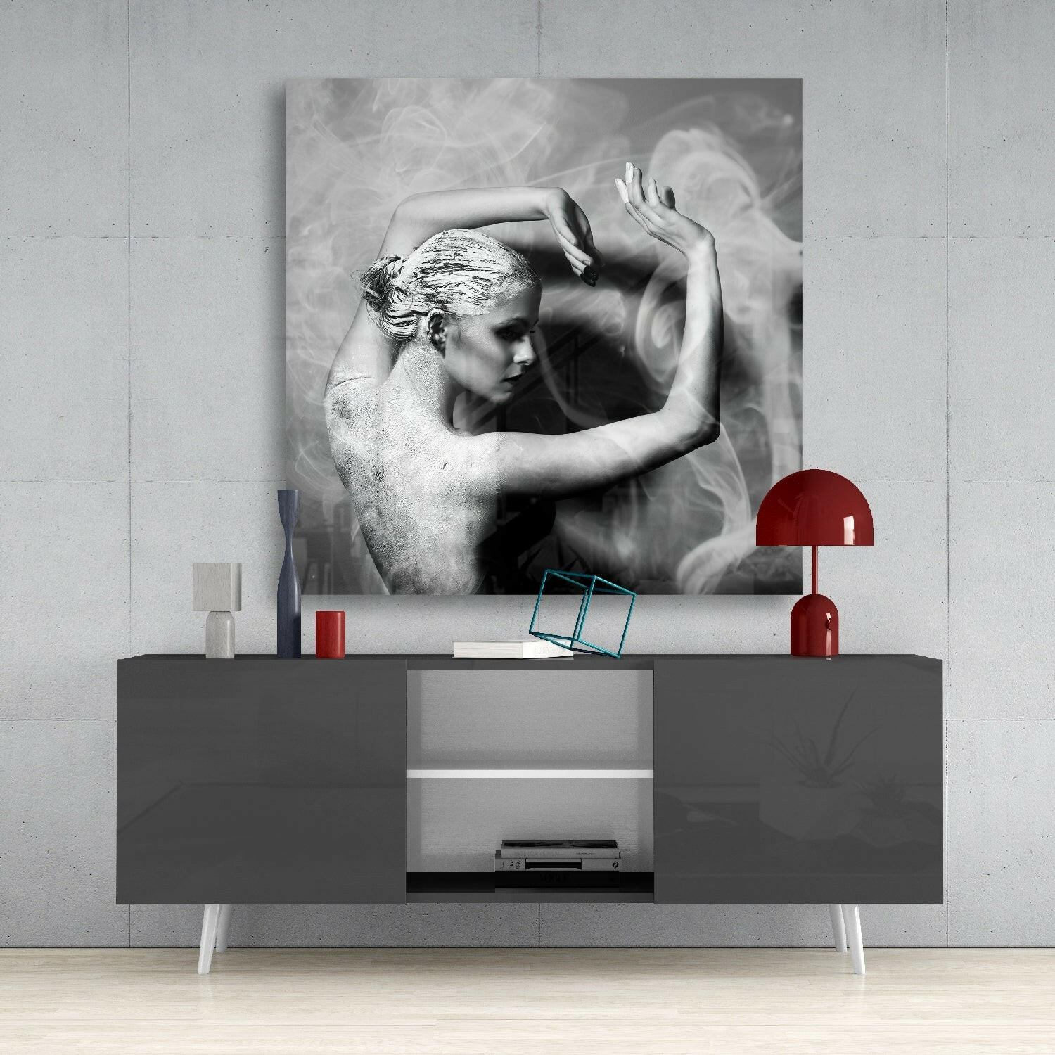 Smoke Dancing Glass Wall Art - Image 4
