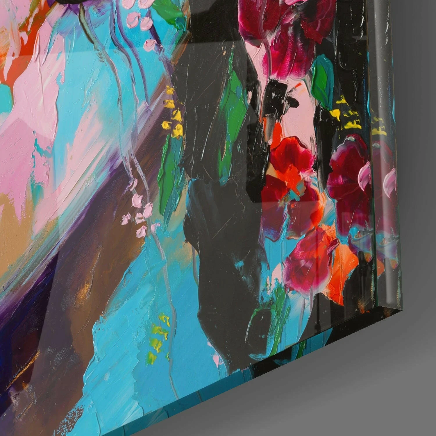 Floral Woman Glass Wall Art - Image 2