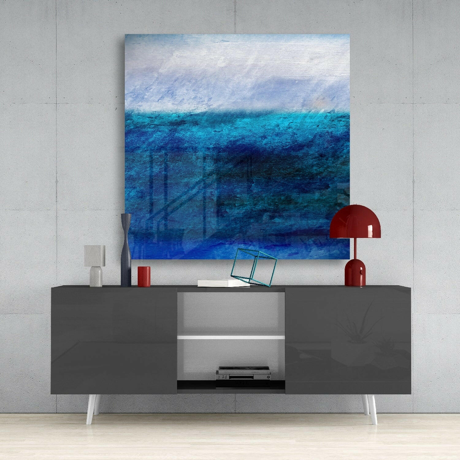 Shades of Blue Glass Wall Art - Image 4