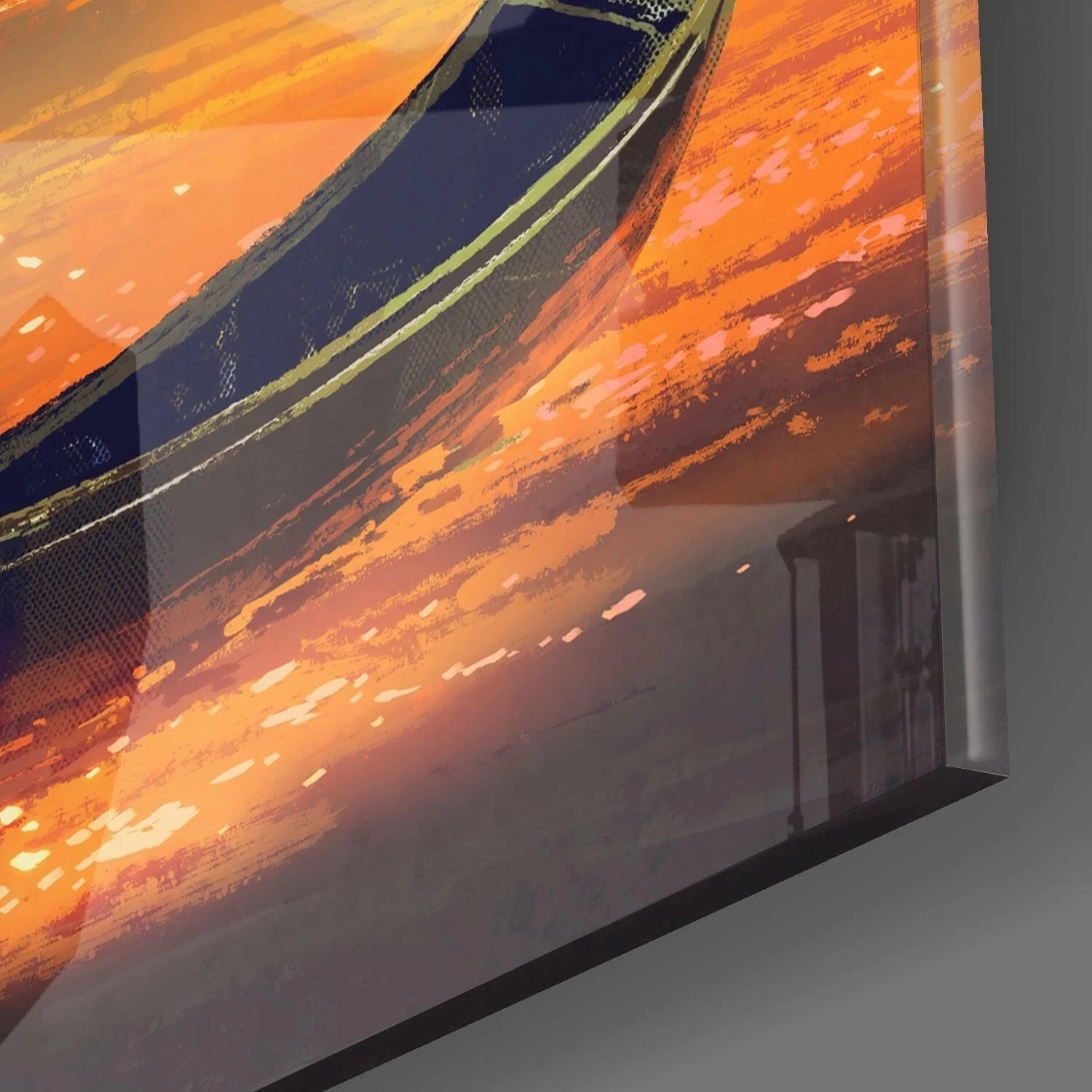 Red Moon Glass Wall Art - Image 2