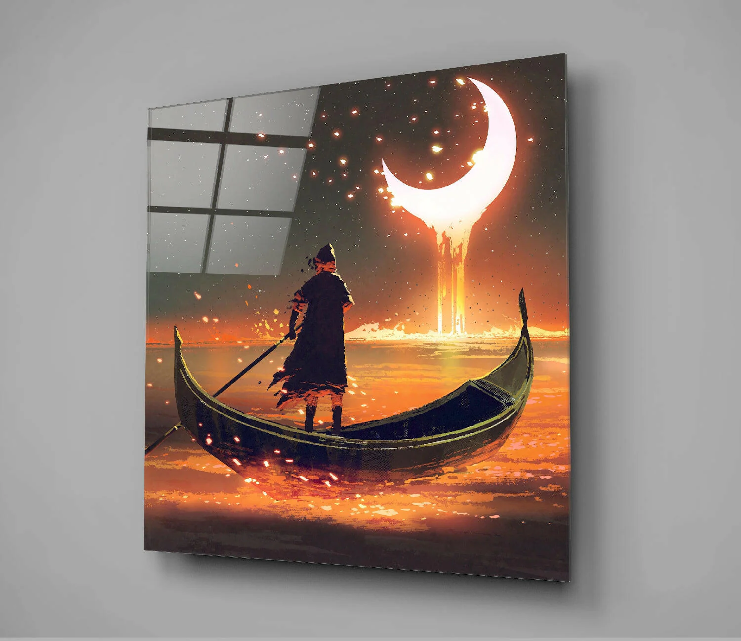 Red Moon Glass Wall Art - Image 3