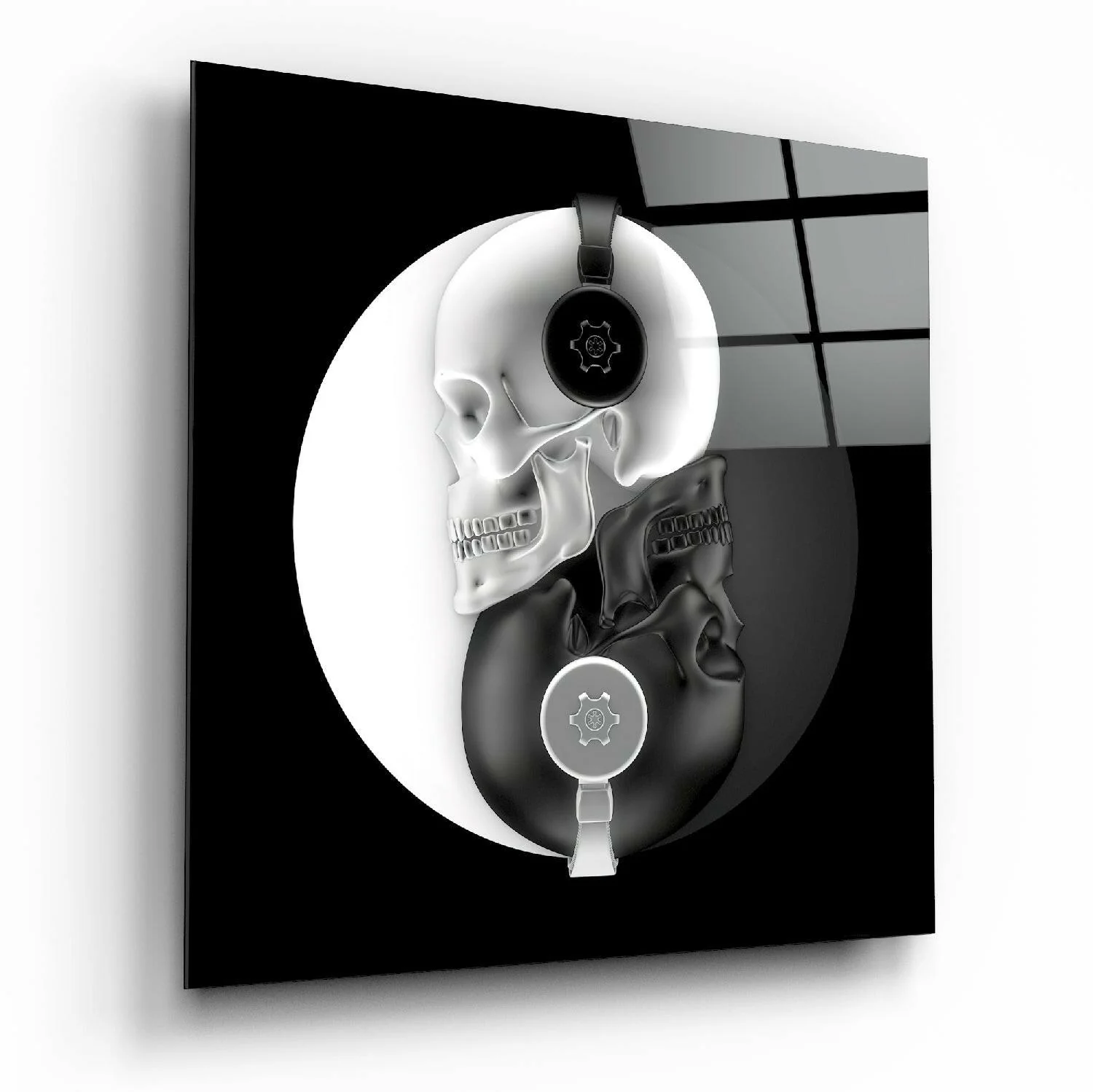 Black and White Glass Wall Art