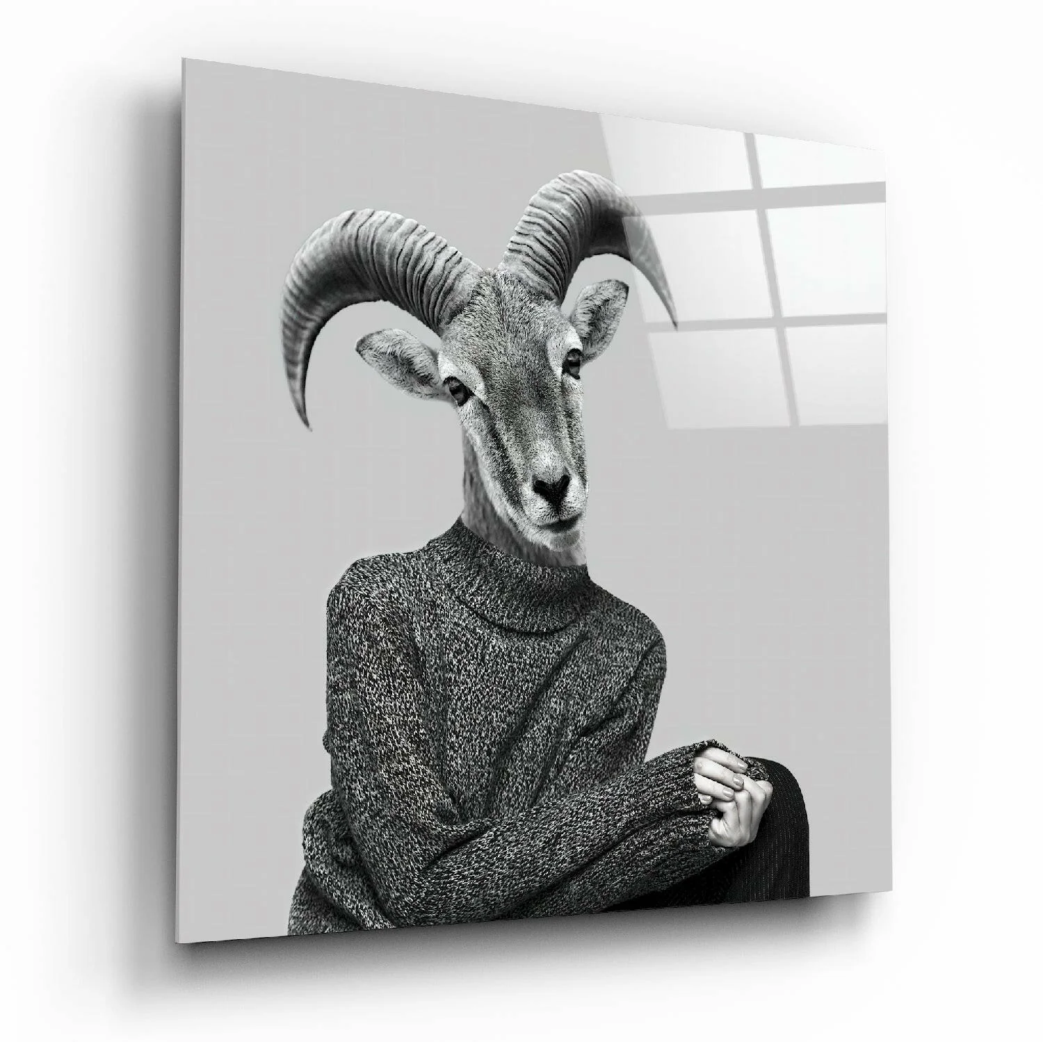 Lady Antelope Glass Wall Art