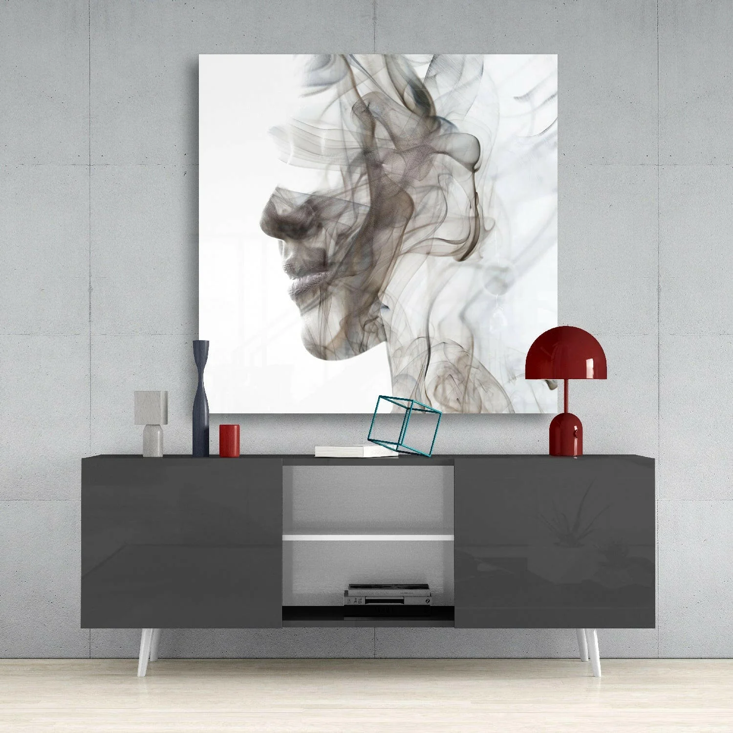 Smoke Face Glass Wall Art - Image 4
