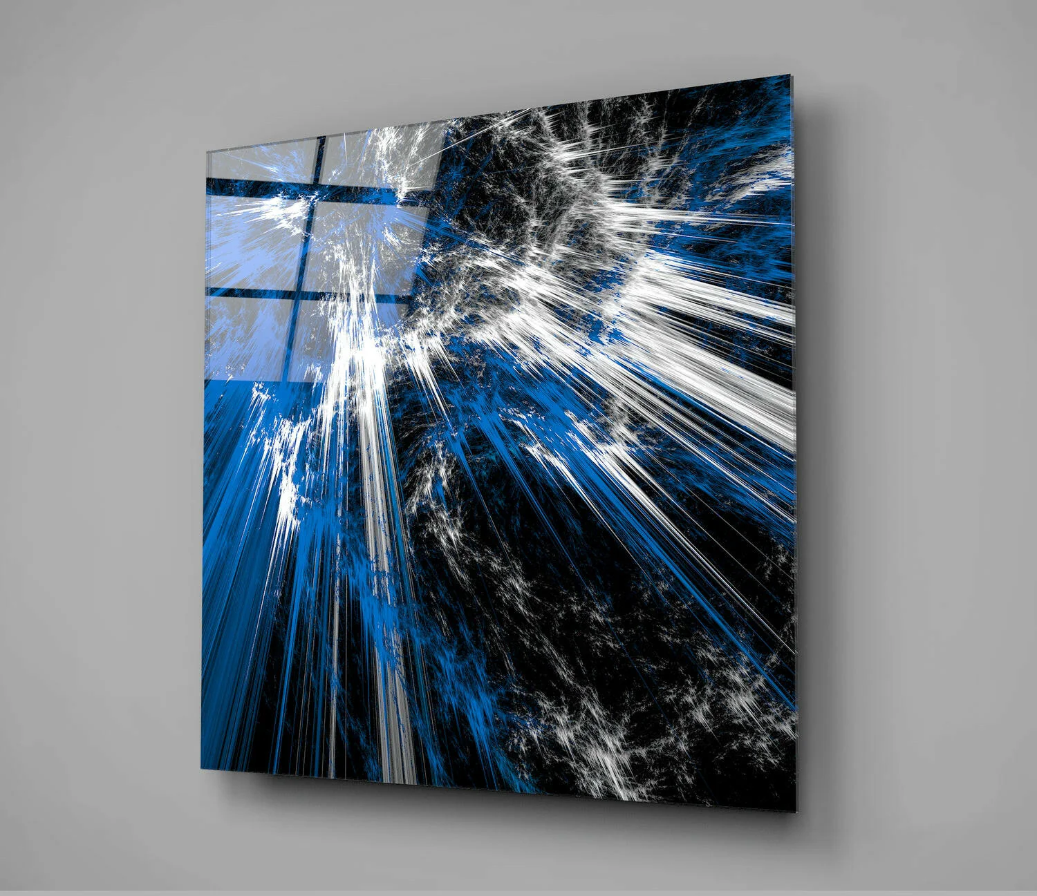 Blue Explosion Glass Wall Art - Image 2