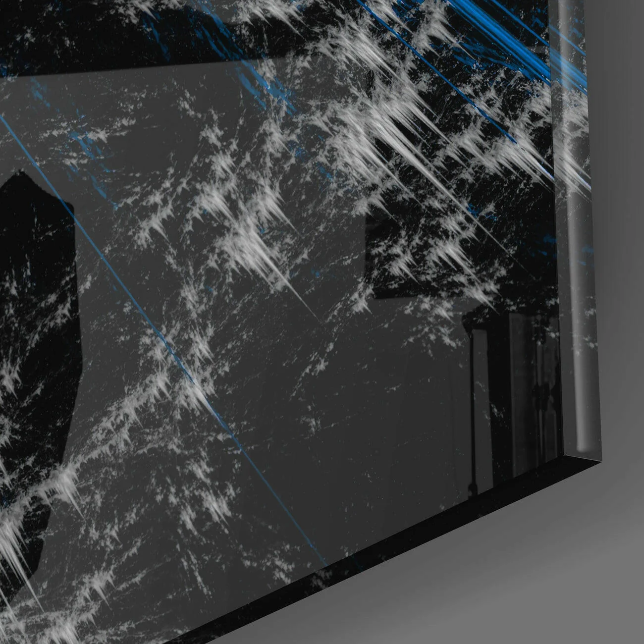 Blue Explosion Glass Wall Art - Image 3