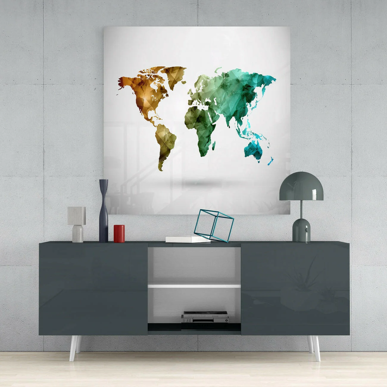World Map Glass Wall Art - Image 4