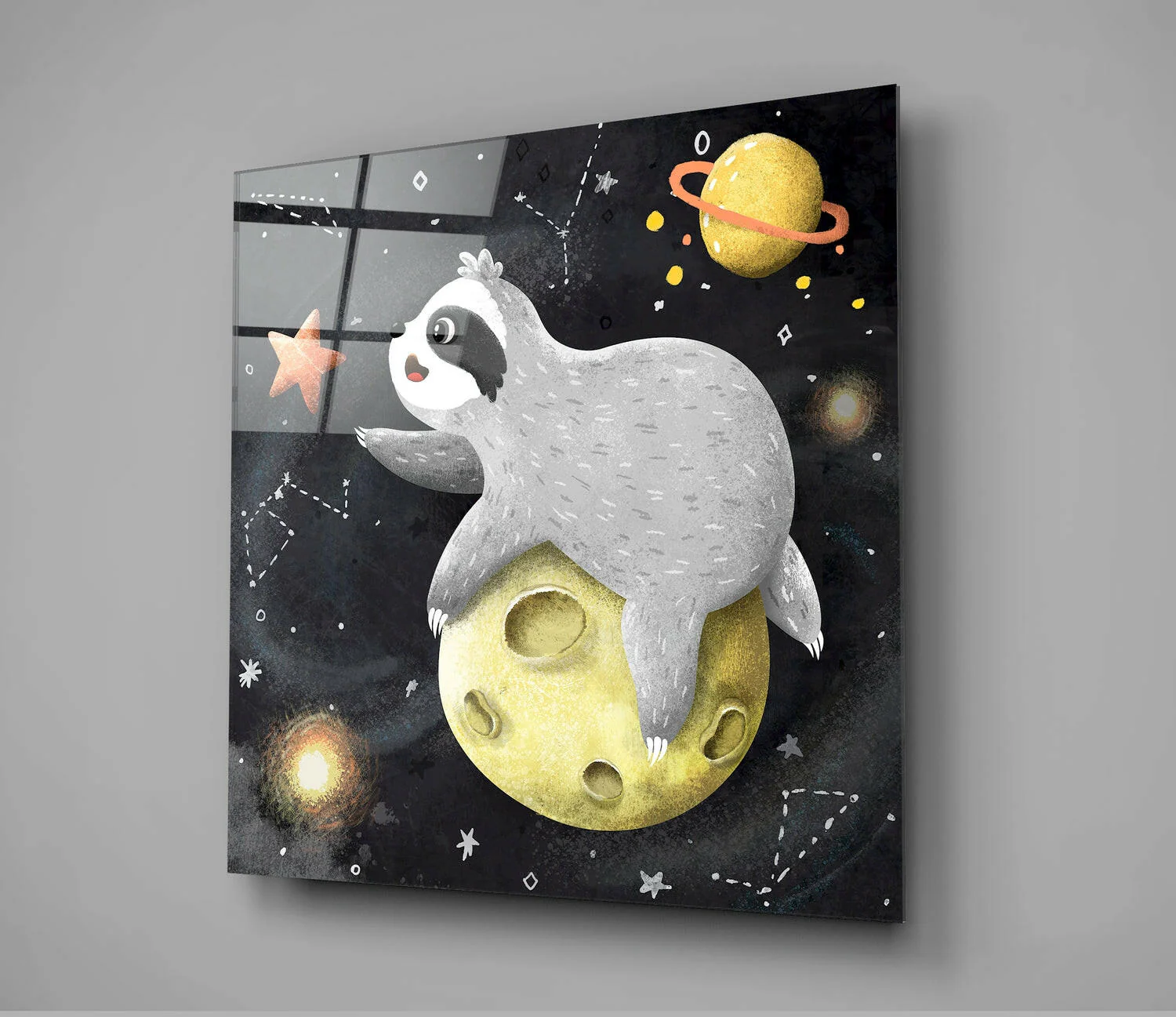 Laziness on the Moon Glass Wall Art - Image 2