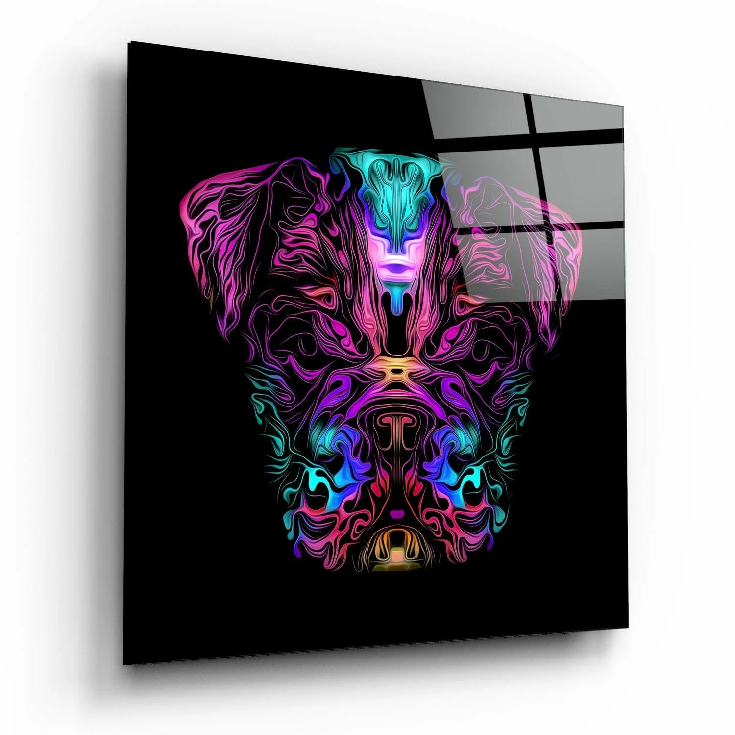 Angry Dog Glass Wall Art