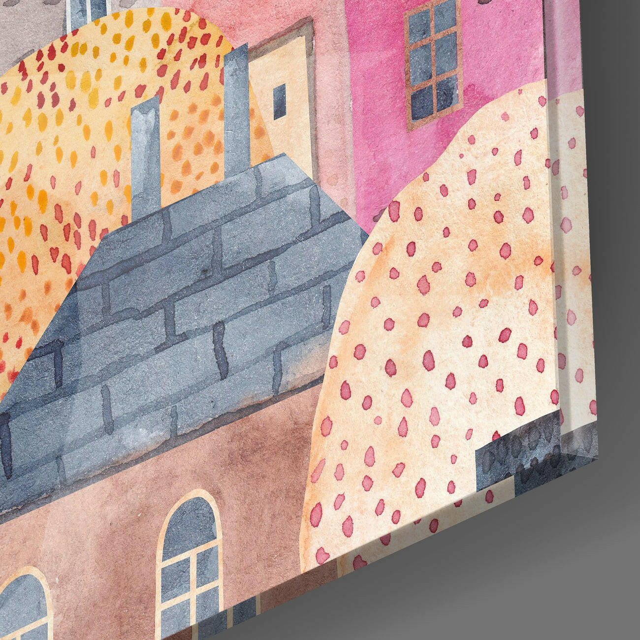 Cute Houses Glass Wall Art - Image 3