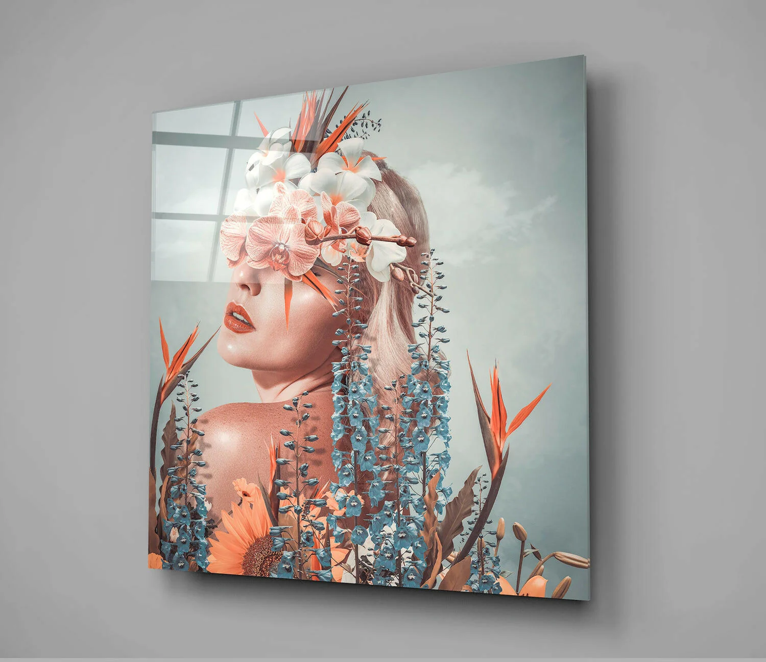 In The Flowers Glass Wall Art - Image 2