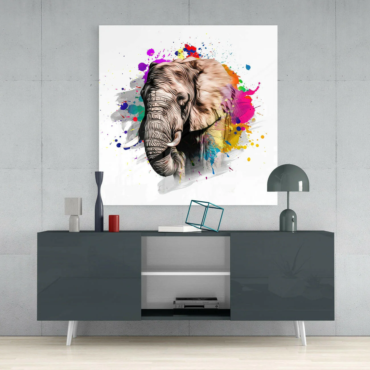 Elephant Glass Wall Art - Image 4