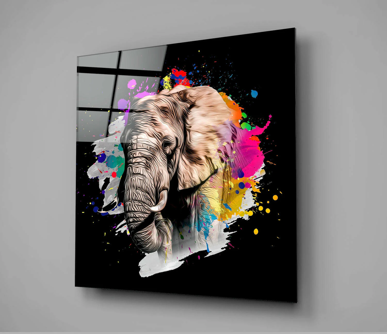 Elephant Glass Wall Art - Image 2