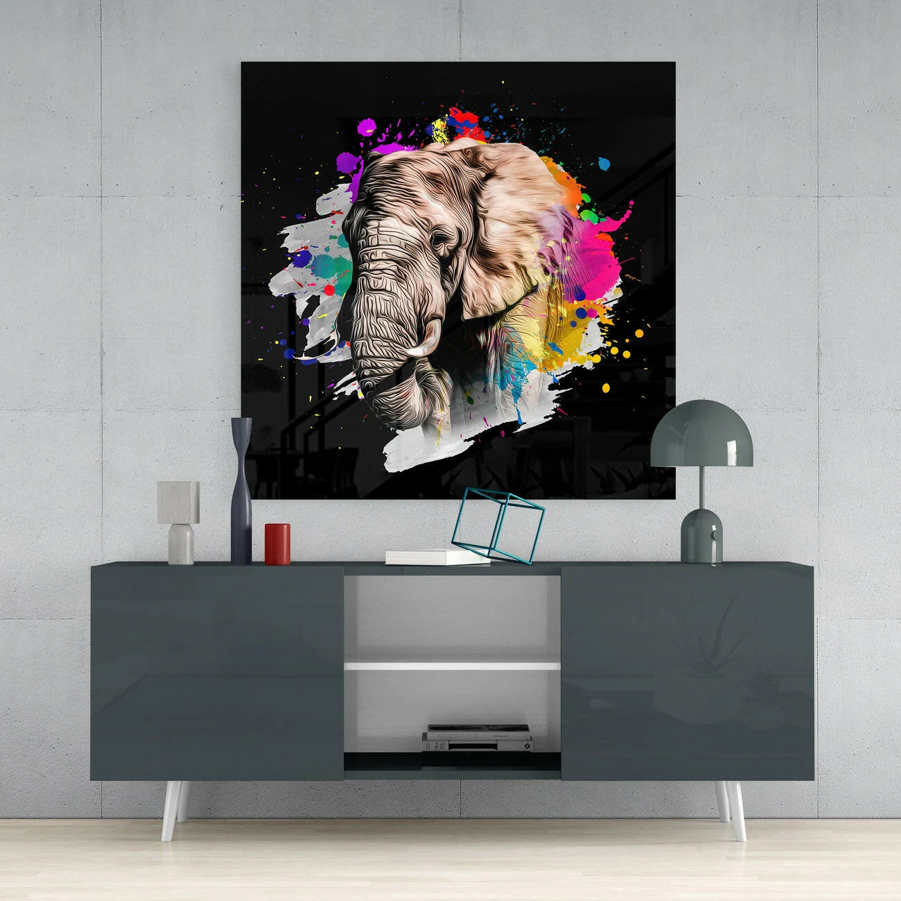 Elephant Glass Wall Art - Image 4