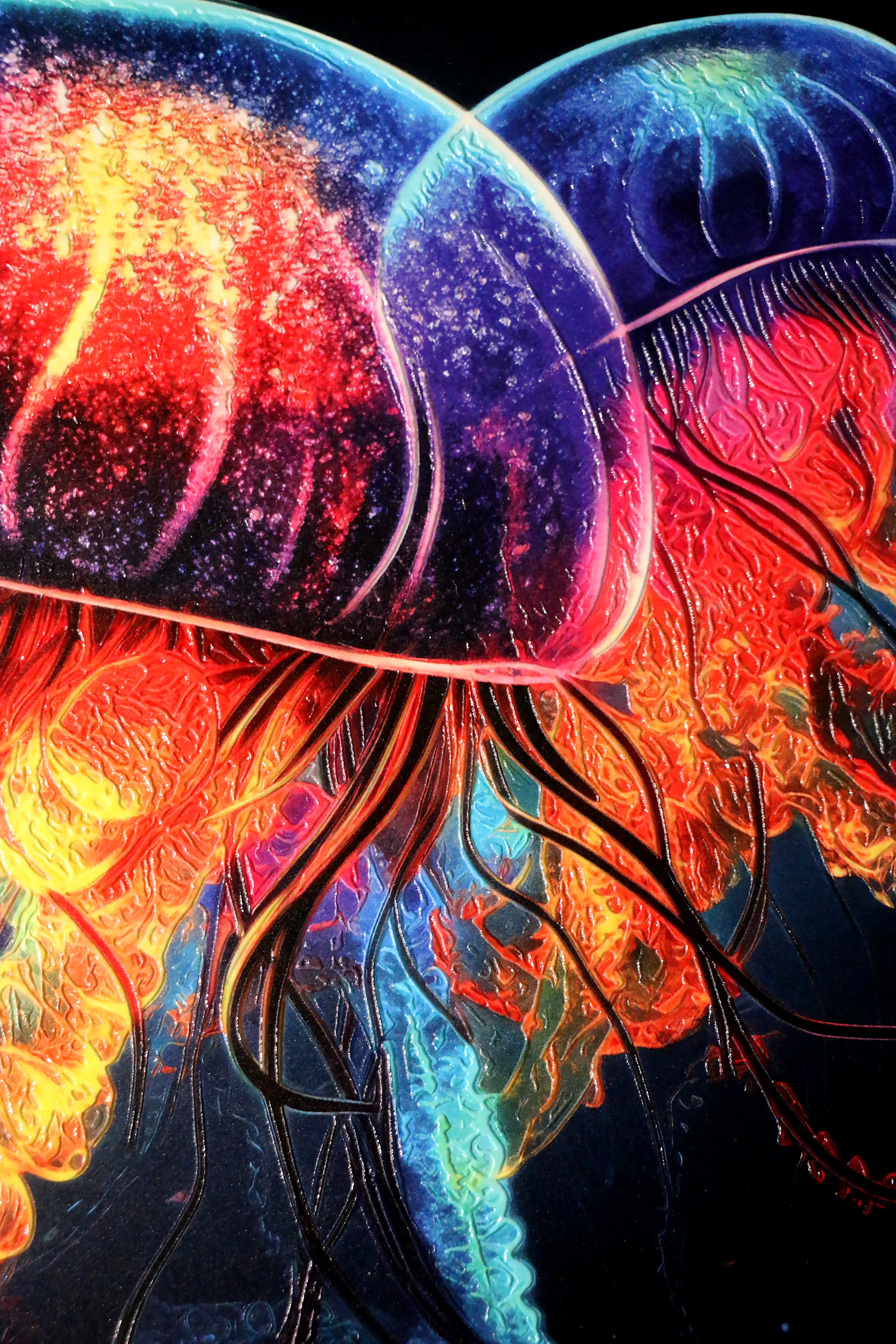 Luminescent Deep-Sea Duo — 3D Haptic Embossed High-Gloss Luxury Wall Art - Image 2