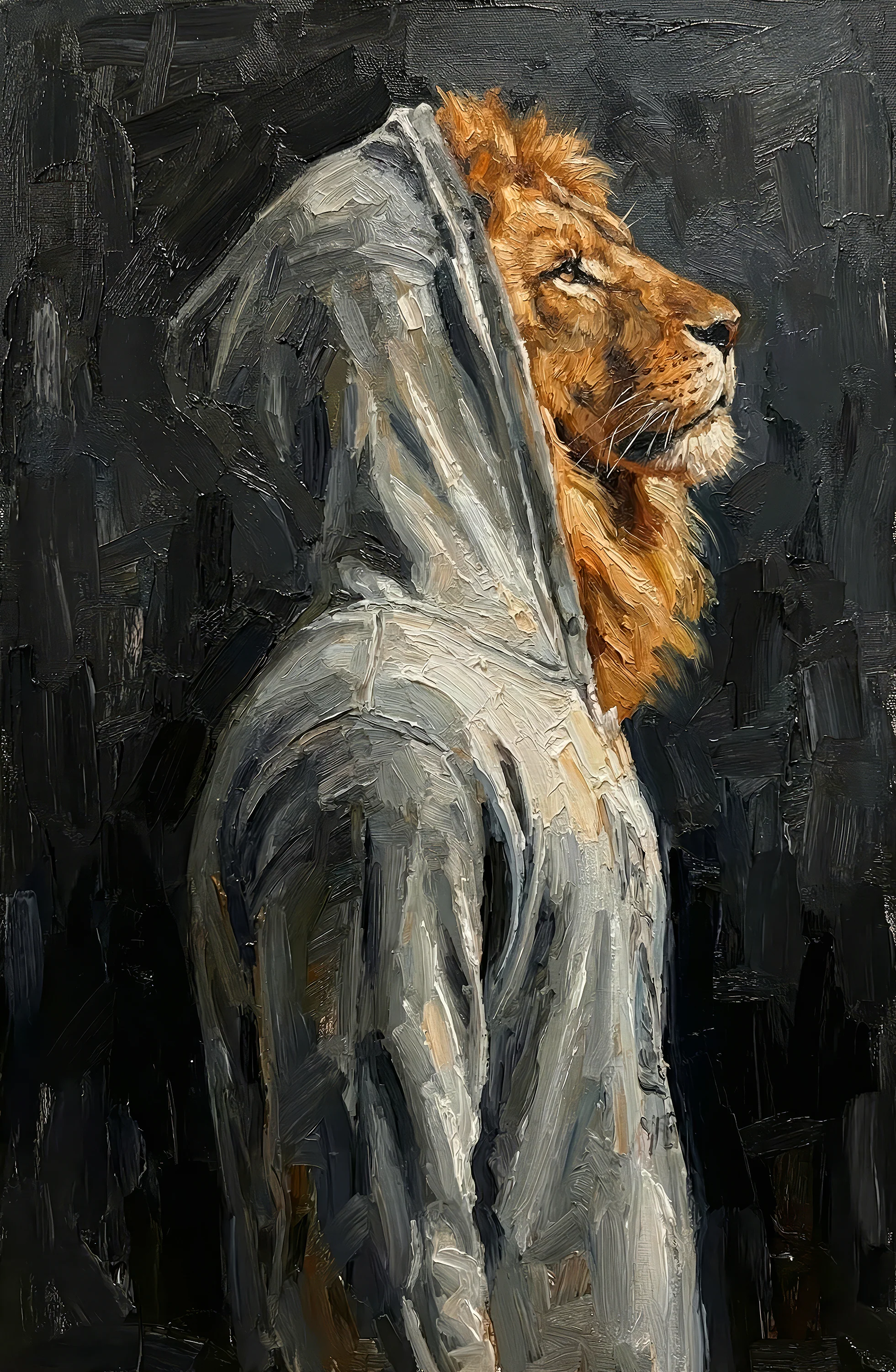 Majestic Urban Monarch — A 3D Impasto Portrait of Street Royalty