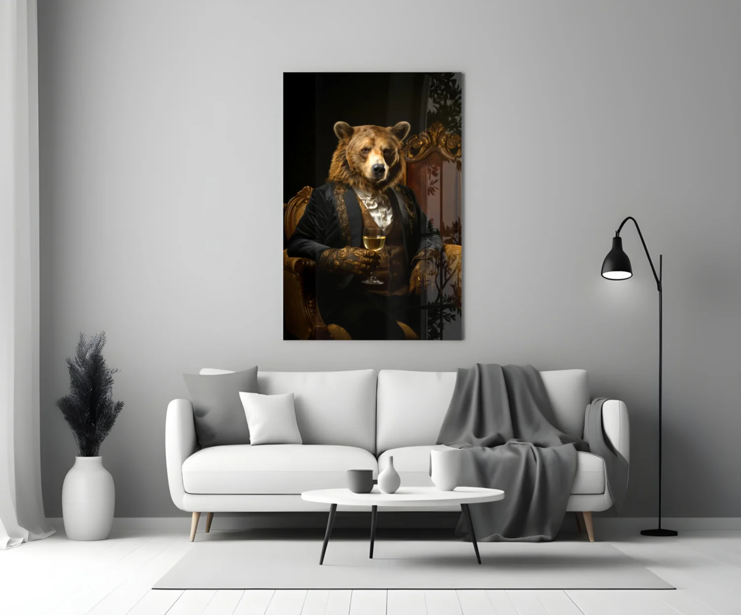 Gentleman - Bear Glass Wall Art|| Designer's Collection - Image 4
