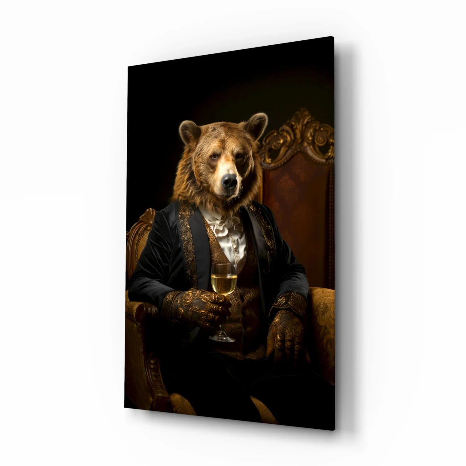 Gentleman - Bear Glass Wall Art|| Designer's Collection - Image 2