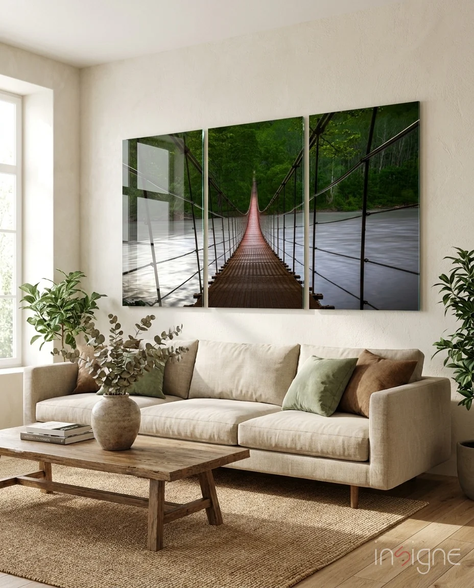 Suspension Bridge Mega Glass Wall Art