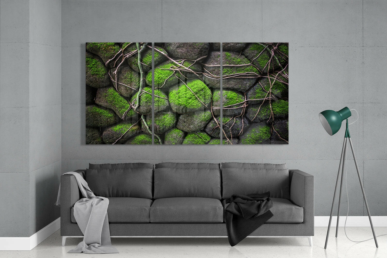 Mossy Stones Mega Glass Wall Art - Image 4
