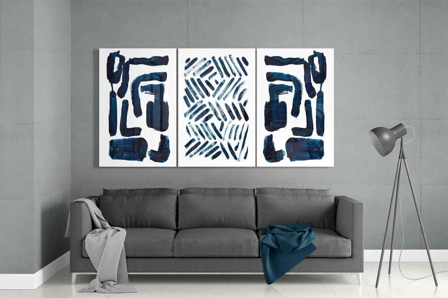 Scandinavian Lines Mega Glass Wall Art - Image 3