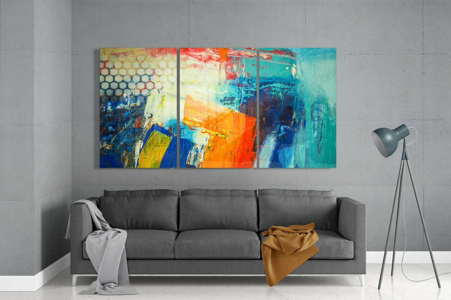 Colorful Brush Strokes Mega Glass Wall Art - Image 3