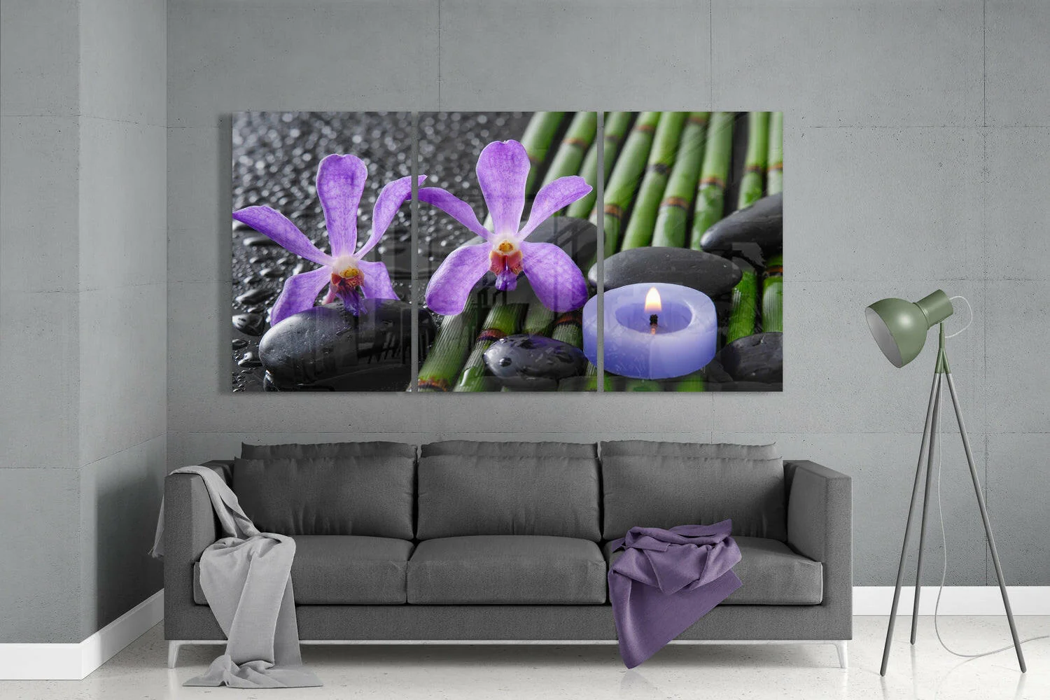 Purple Orchid Mega Glass Wall Art - Image 3